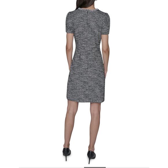 Karl Lagerfeld Paris Knit Tweed A Line Dress - Picture 4 of 9